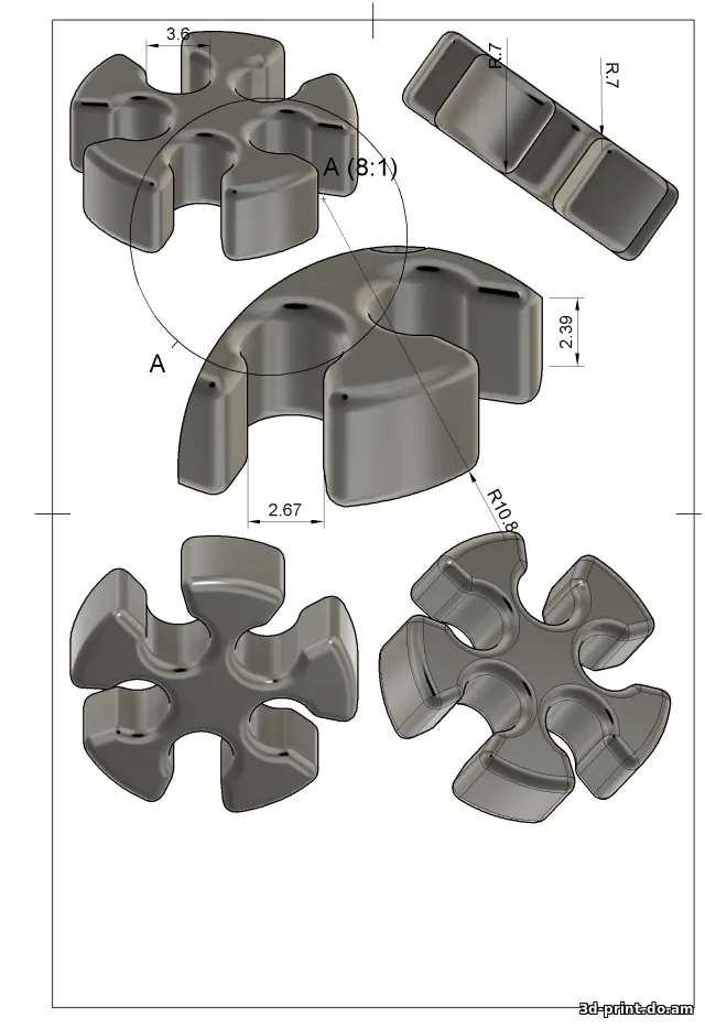 3D-модель "Держатель провода ⌀2,5-3,5 мм"