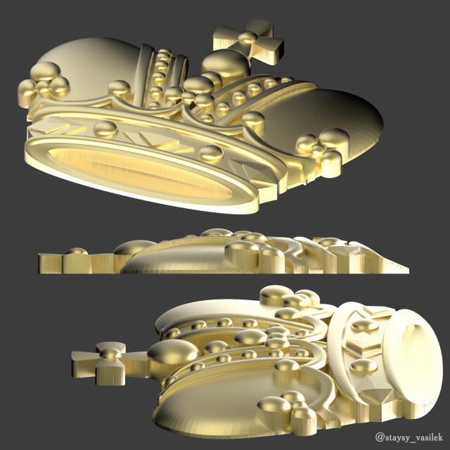 3D-модель "Корона - барельеф" 3D-модель "Корона - барельеф"