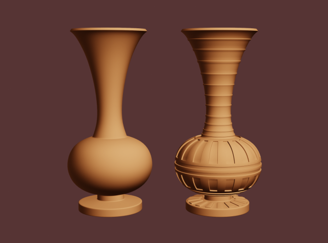 3D-модель "Ваза с узором / Ваза без узора"