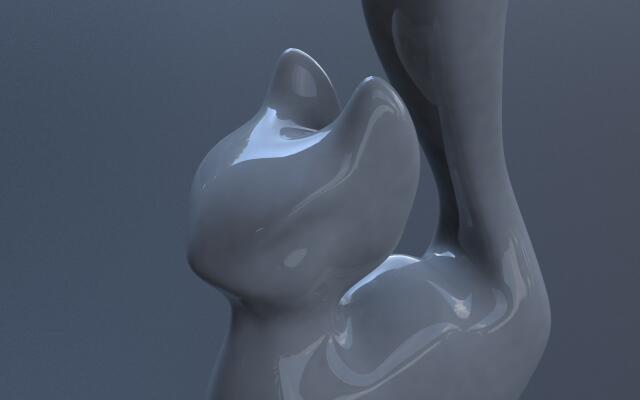 3D-модель "Кот, статуэтка абстракция"