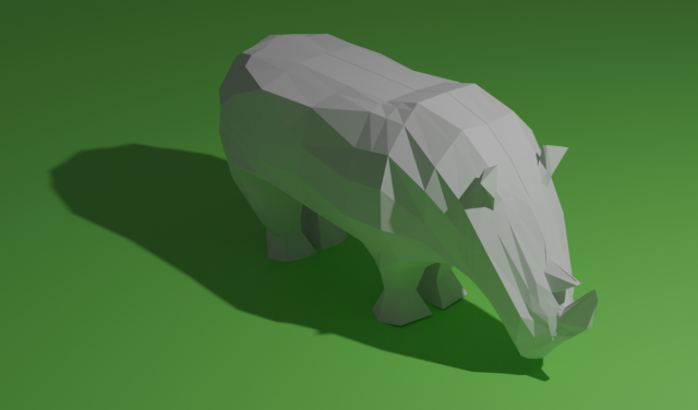 3D-модель "Низко полигональный носорог"