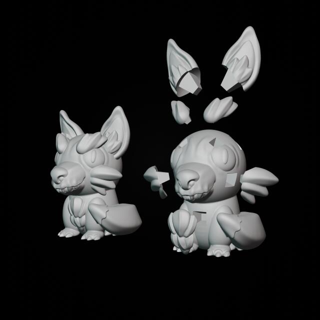 3D-модель "Недовольный Лис" 3D-модель "Недовольный Лис"