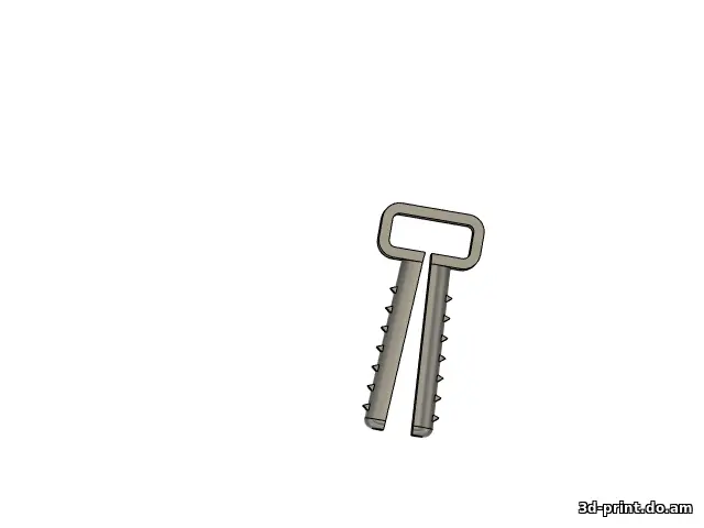 3D-модель "Дюбель-хомут(6мм) для плоского провода 3x2.5"