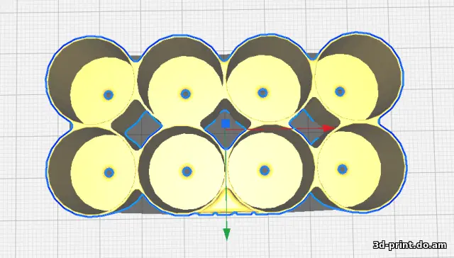 3D-модель "Отсек для аккумуляторов формата 18650 (с газоотводом)"