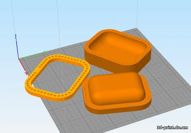 3D-модель "Трафарет для изготовления кожаного чехла для AirPods Pro"