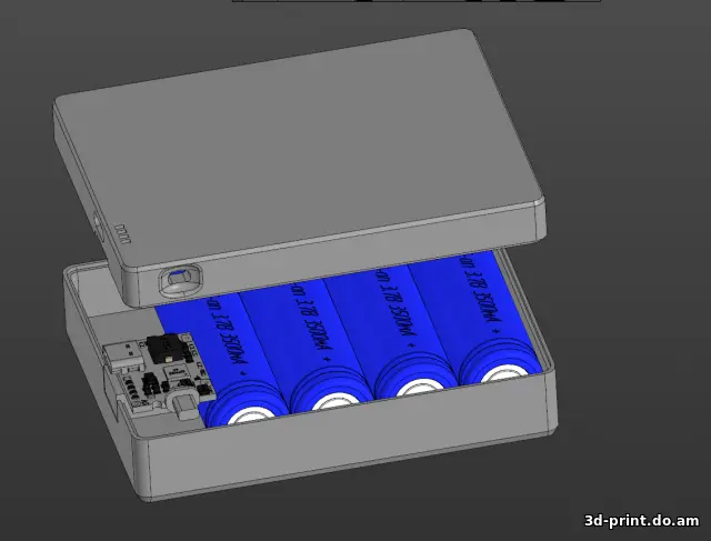3D-модель "Powerbank на 4шт 18650, с использованием модуля IP5310"