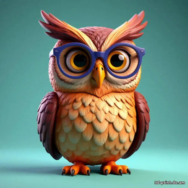 3D-модель "Мудрая сова в очках"