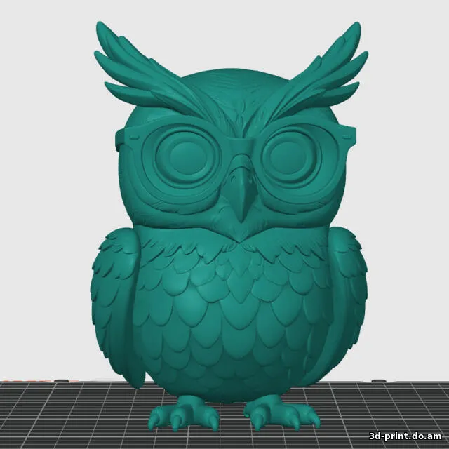 3D-модель "Мудрая сова в очках" 3D-модель "Мудрая сова в очках"