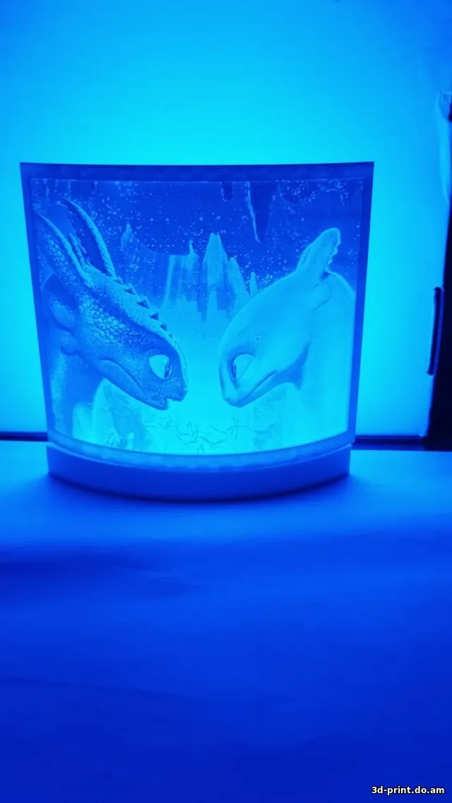 3D-модель "Светильник литофания Как приручить дракона"