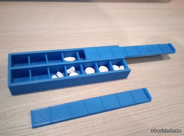 3D-модель "Миниатюрная таблетница, 7 дней, утро-вечер"