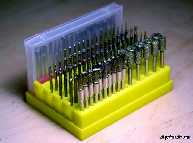 3D-модель "Органайзер для набора буров, свёрл, фрез гравера Dremel"