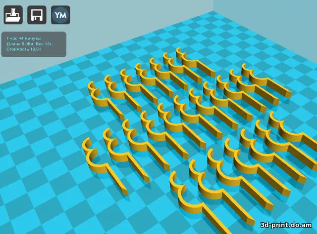 3D-модель "Крепление кабелей на плинтус"