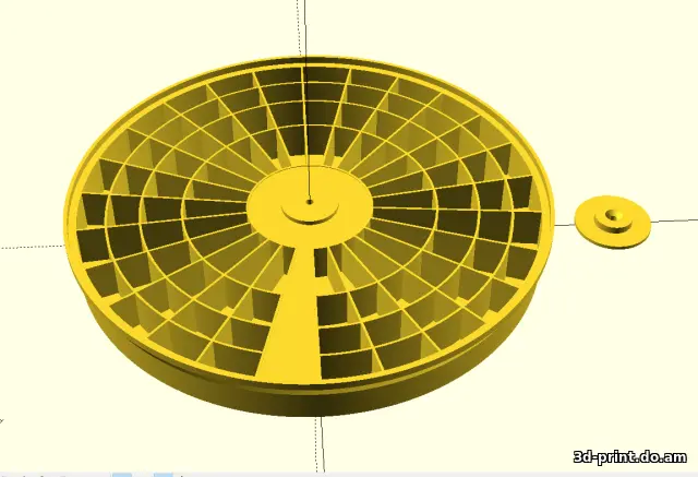3D-модель "Настраиваемая круглая кассетница для SMD (OpenSCAD)"