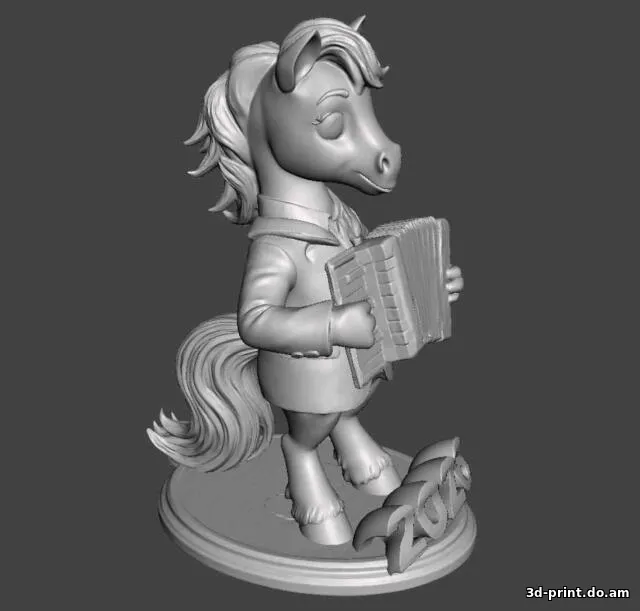 3D-модель "Конь в пальто. С аккордеоном"
