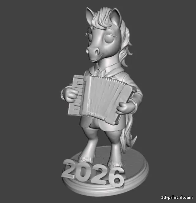 3D-модель "Конь в пальто. С аккордеоном"