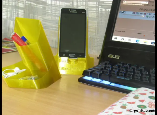 3D-модель "Подставка для телефона, планшета - "Phone Stand". Пенал. Органайзер" — STL модель для 3D-печати