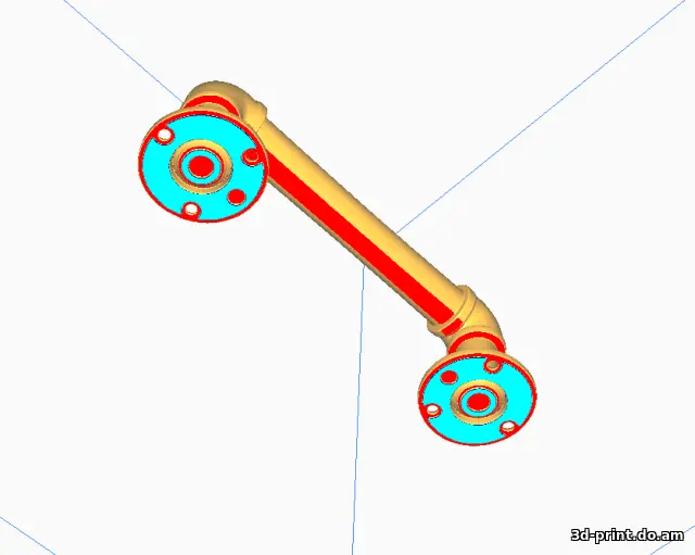 3D-модель "Декоративная "Лофт" ручка в виде трубы"