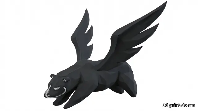 3D-логотип "Flying Bear Низкополигональная модель"