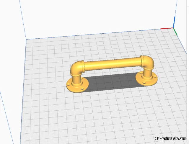 3D-модель "Декоративная "Лофт" ручка в виде трубы"