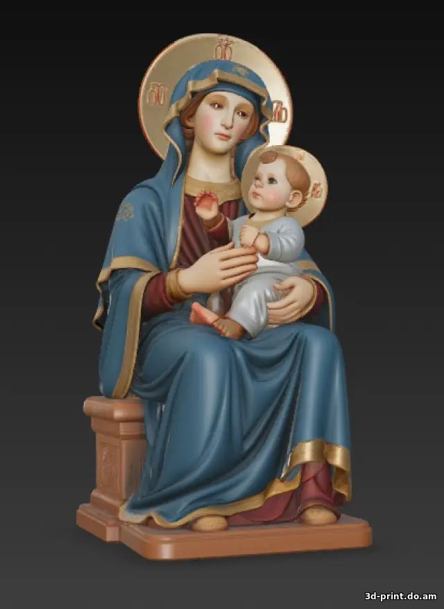 3D-модель "Дева мария с младенцем"