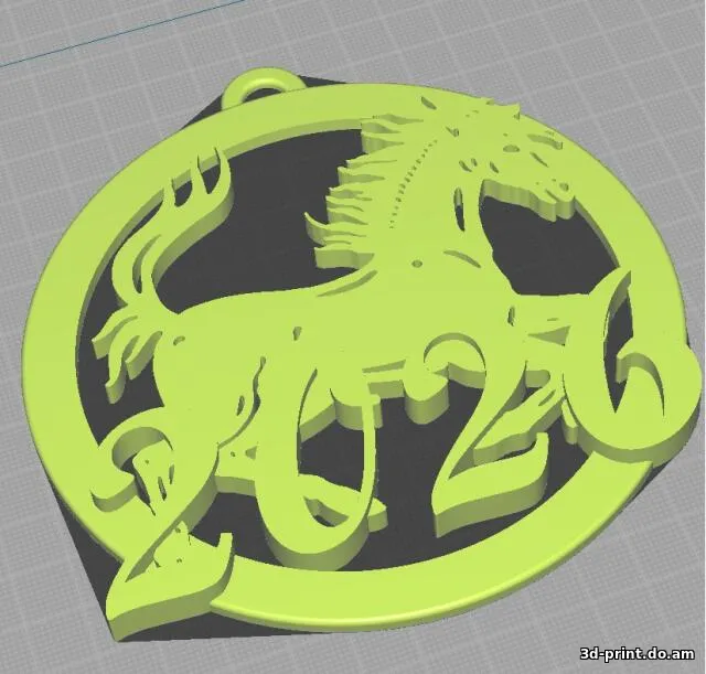 3D-модель "С наступающим годом Красной Лошади 2026"