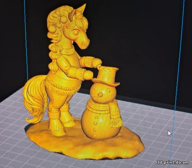 3D-модель "Лошадь и снеговик"