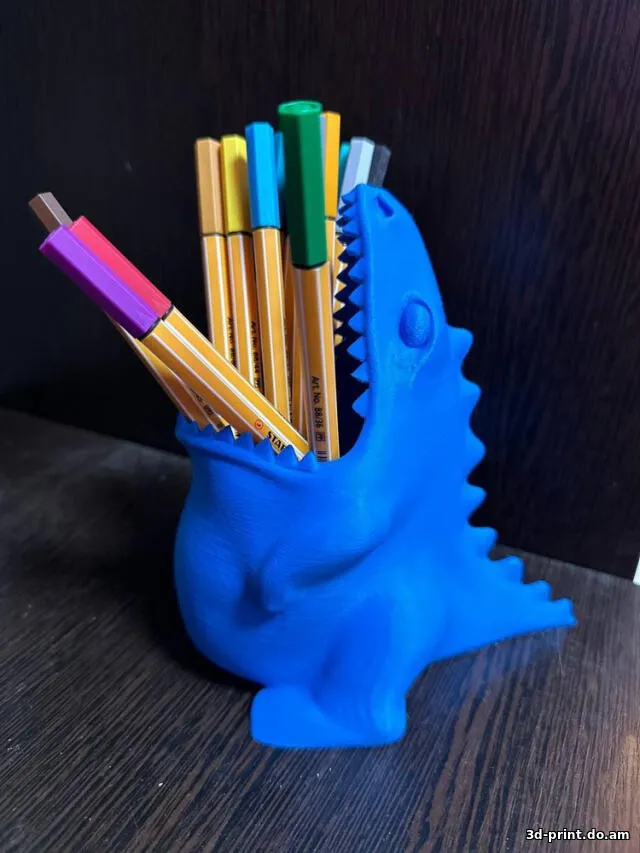 3D-модель "Подставка для ручек и карандашей динозавр"