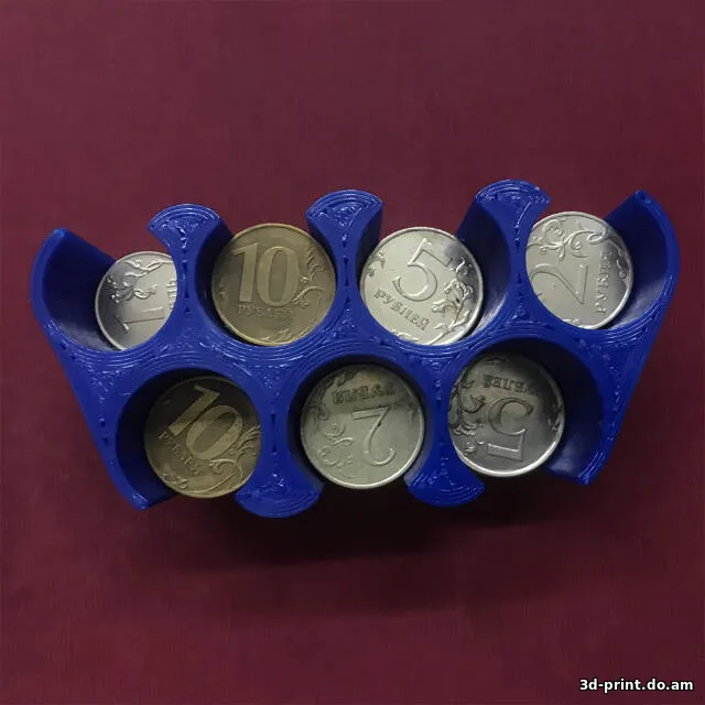 3D-модель "Монетница 1, 2, 5, 10 рублей"