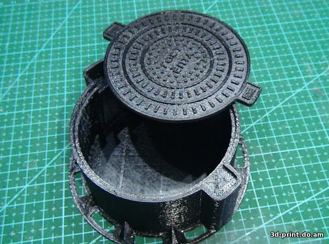 3D-модель "Колодезная обечайка с люком" — STL модель для 3D-печати