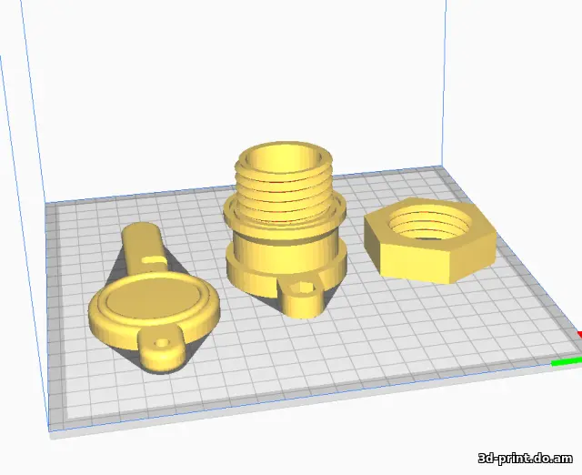3D-модель "Кран медогонки или для разлива меда к ведру ( резьба М42)"
