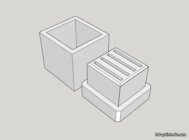 3D-модель "Мини коробочка для хранения MicroSD карт х4"