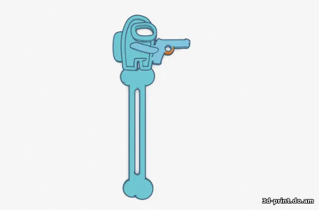 3D-модель "Закладка для книги Among Us с пистолетом"