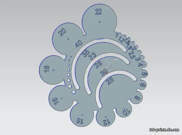 3D-модель "Линейка с радиусами"