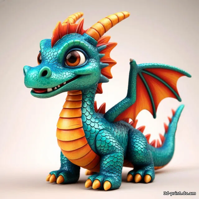 3D-модель "Радужный дракончик"