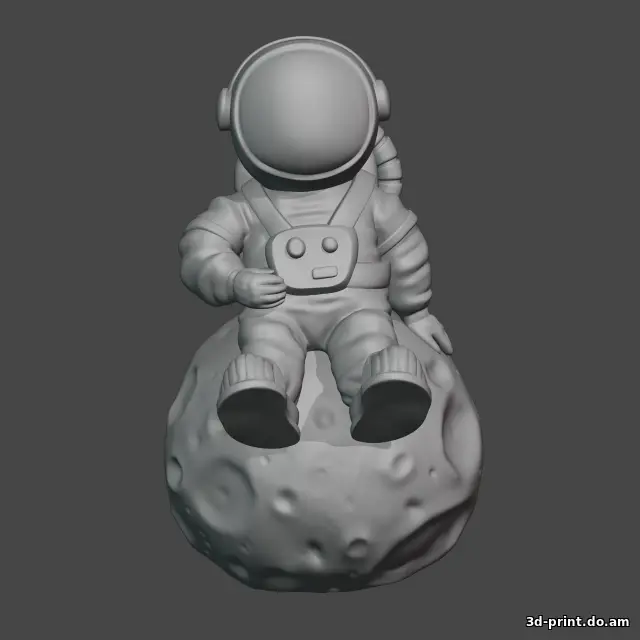 3D-модель "Космонавт сидящий на луне" 3D-модель "Космонавт сидящий на луне"