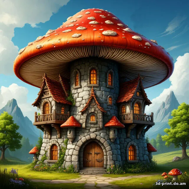 D-модель "Домик-мухомор- Сказочный лес"