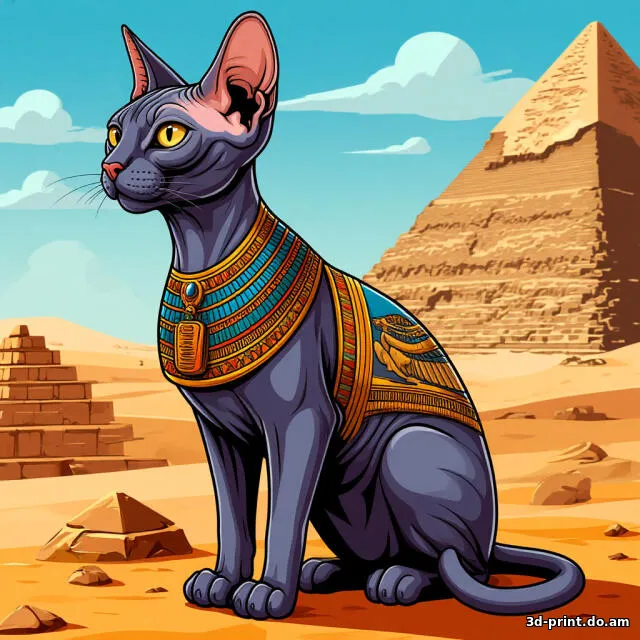 3D-модель "Египетский кот-сфинкс-хранитель"