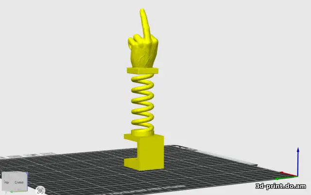 3D-модель "Средний палец на пружине"