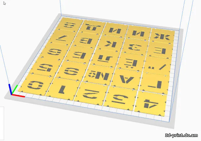 3D-модель "Трафаретный Шрифт 15мм."
