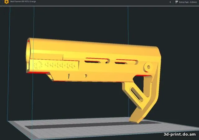 3D-модель "Приклад для автомата Modify CQB XTC" — STL модель для 3D-печати