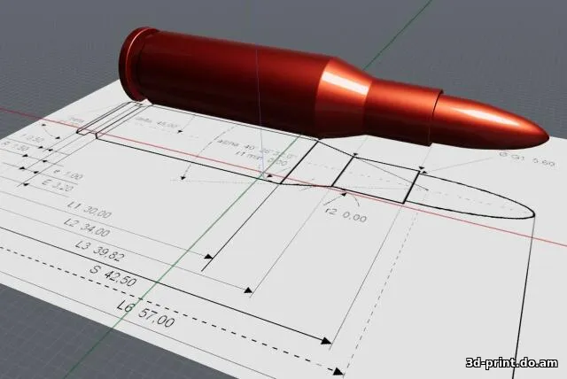 3D-модель "Муляж патрона 5.45х39"