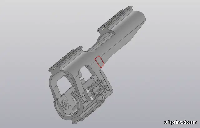 3D-модель "Тактическое цевье с четырьмя планками пикатинни CAA XRS47-SU"