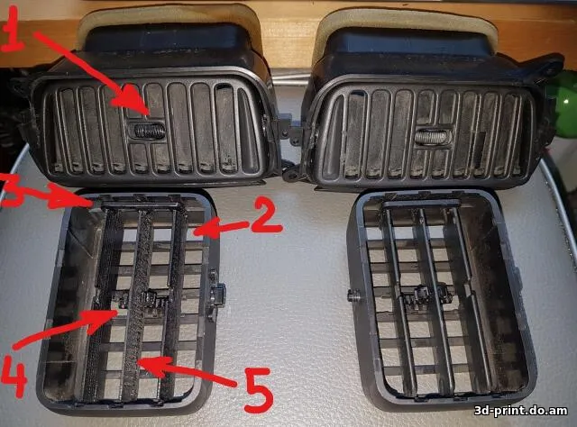 3D-модель "Элементы системы обдува салона MAZDA TRIBUTE"