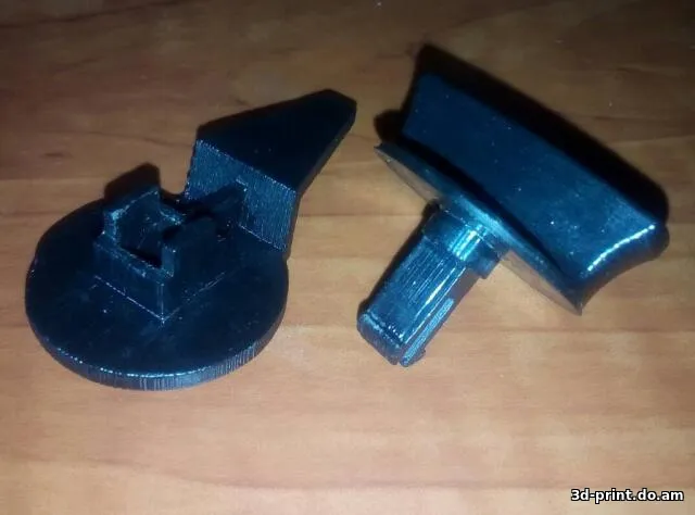 3D-модель "Ручка вращающаяся Volkswagen 3C9867467; Стопорная задвижка VW 3C9867468"