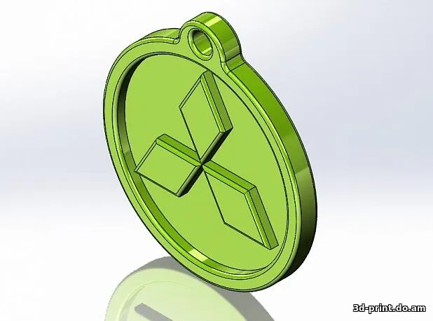 3D-модель "Простенький брелок с логотипом Mitsubishi"