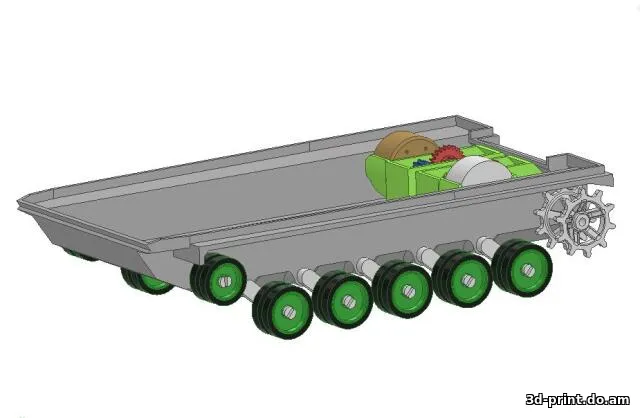 3D-модель "Шасси RC танка, типа БМД-4М с торсионной подвеской"