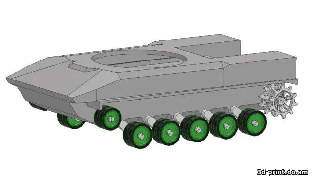 3D-модель "Корпус верхний для RC танка, типа БМД 4М"
