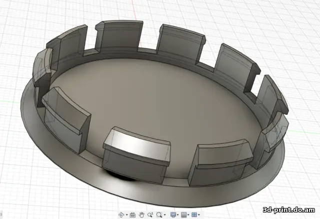 3D-модель "Колпак \ заглушка для литого автомобильного диска 57мм."