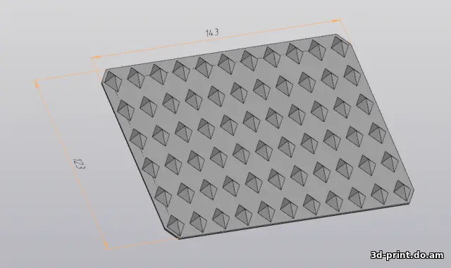 3D-модель "Подпятник автомобильного коврика «РОМБ» EVA" — STL модель для 3D-печати