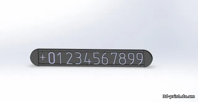 3D-модель "Табличка с номером телефона в авто"